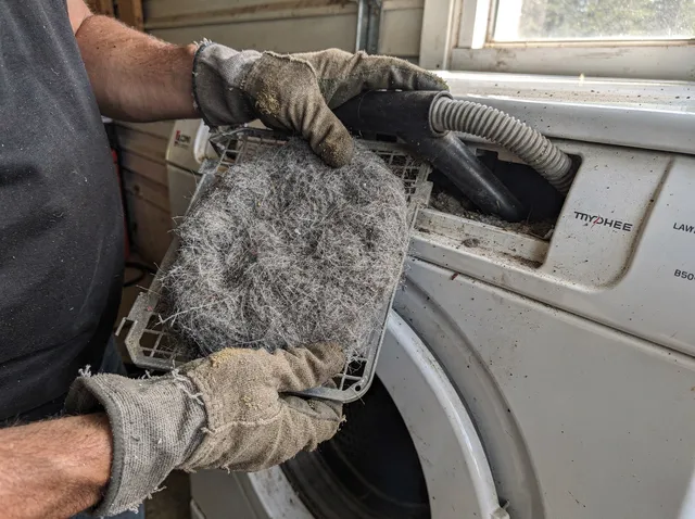 Cleaning Dryer Lint Trap in Rockland